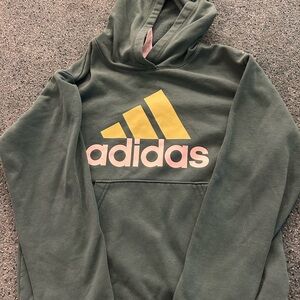 Youth Adidas Hoodie Green Yellow white Medium